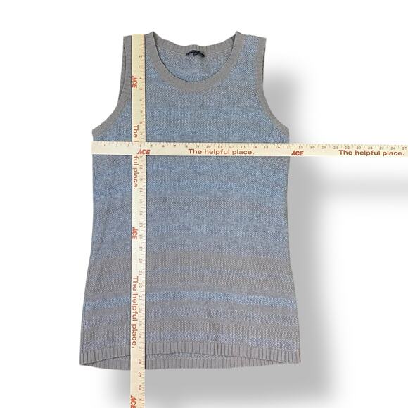 Lafayette 148 New York Striped Wool Tank Top Womens Size M Brown Gray - Picture 3 of 6